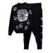 Daisy-Embroidered Knit Sweater & Pants Set – Rhinestone Two-Piece Outfit (S-XXL) | Black | Streetwear & Casual Chic_ecoleips.com