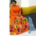 Women's Clothing Plus Size Clothes Elegant Pleated Floral Print Set – Stylish Top & Full Skirt Combo In Black/Rose Red/Orange-Red/Royal Blue/White_ecoleips.com
