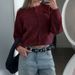 Women's Clothing Casual Long-Sleeve Knit T-Shirt Sweater – Solid Color Open-Front Cardigan For Vacation & Everyday Wear (Pink, Black, Gray, Wine Red)_ecoleips.com