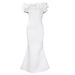 D3192 Women's Fashion 2025 New Solid Color Mermaid With Ruffled Hem Slim Fit Evening Gown Long Dress_ecoleips.com