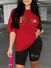 Summer Women's Casual And Fashionable Paris Letter Printed Round Neck Loose T-shirt+shorts Two-piece Sportswear Suitable For Daily Wear-23_ecoleips.com