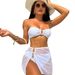 Women's Clothing Sexy Solid Color Top Three Piece Mesh Swimsuit Bikini_ecoleips.com