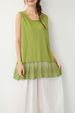 Spring And Summer Sweet Cotton Tank Women, Versatile For Layering, Knitted Lace Trim, Mid-length, Sleeveless,_ecoleips.com