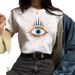Women’s Clothing Spot Ladies Summer T Shirt Printing Fashion Casual Cute Short Sleeve Women's Eye Print Short Sleeve T Shirt_ecoleips.com