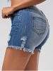K Fashionable And Versatile Ripped Tassel Denim Shorts For Women_ecoleips.com