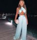 Women's Clothing Solid Color Tube Top Wide Leg Pants Suit_ecoleips.com