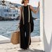 Women's Clothing Loose Striped Pant Suit Casual Sleeveless Top Bottoms Set Fashion Summer Wear_ecoleips.com