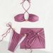 Women's Clothing New Swimsuit Three Piece Suit Solid Color Sexy Split Swimsuit Bikini Female_ecoleips.com