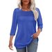 2026 Cross-border European American Women's Autumn And Winter Round-neck Three-quarter Sleeve Top With Chest_ecoleips.com