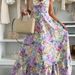 Women's Clothing Spring And Summer Simple Fashion Print Summer New V Neck Pullover Suspender Dress_ecoleips.com