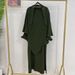 Women's Clothing Dubai Turkish Solid Color Dress With Headscarf Lr591+Hj907_ecoleips.com