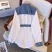 Women's Clothing Two Piece Shirt For Women New Loose Slim Waist Denim Long Sleeved Patchwork Shirt Top_ecoleips.com