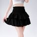 2026 Spring Autumn Women White High Waist Puff Skirt Elegant Ballet Cake Mini Skirt_ecoleips.com