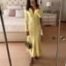 Women's French Style Long Dress Elegant Single-Breasted Lapel Collar Fashion_ecoleips.com