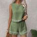 Women's Clothing Sleeveless Embroidery Vest Short Skirt Set Summer Fashion Outfit Elegant Stylish_ecoleips.com