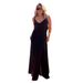 Elegant V-Neck Backless Lace Slit Dress Adjustable Straps Flowy Feminine Women's Clothing Set Red White Black S-2XL_ecoleips.com