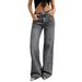 Vintage Washed Straight Leg Jeans For Women – 90s Retro High Waist Denim Pants (S-Xl, Relaxed Fit, Light Grey)_ecoleips.com