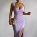 2025 Summer New Fashion Elegant Sleeveless Backless Tie Slim Fit Split Dress For Women_ecoleips.com
