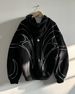 Women's Clothing Retro Street Personality Gothic Stripe Hooded Zip-Up Sweatshirt For Men & Women - Retro Streetwear With Cross Design_ecoleips.com
