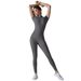 New Open Collar Zipper Short Sleeve Jumpsuit Dance Fitness Sports Bodysuit Sexy Tight Yoga Outfit For Women_ecoleips.com