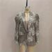 Women's 2026 New Elegant Commuting Printed Puff Pleated Loose Long Sleeve Blazer Top_ecoleips.com