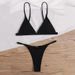 Women's Clothing Summer Split Swimsuit Solid Color Lace Up Halter High Waist Sexy Bikini Set_ecoleips.com