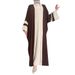 Women's Clothing Muslim Contrast Coat Fashion Solid Color Vest Dress Suit_ecoleips.com