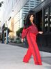 Women's Clothing Autumn And Winter Street Casual Long Sleeved Zipper Lapel Patchwork Interface Pocket Straight Pants Suit_ecoleips.com