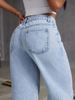 Women's High Street Ripped Straight Leg Jeans - Loose Fit Vintage Washed Denim Pants For Casual & Everyday Wear_ecoleips.com
