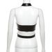 Women's Slim Fit Imitation Leather Vest Halter Neck Backless Fashion Autumn Winter Clothing Sexy Zipper Detail European American Style_ecoleips.com