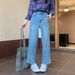 Light Blue Straight-leg Jeans Women, New Autumn Style, Suitable For Pear-shaped Body, Plus Size, High-waisted, Loose,_ecoleips.com