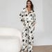 European And American Autumn New Printed Sleeve Long Pants Loose Comfortable Pajamas Two-Piece Set Cross-Border_ecoleips.com