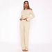 New Sexy Spice Girls Casual Ladies Suit Solid Color Long Sleeve Slim Top Elastic Pants Two-piece Set_ecoleips.com