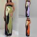 Voya Women's Fashionable And Sexy Strapless Strapless Backless Printed Dress_ecoleips.com