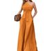 Women's Clothing Spring Women's Solid Color Off-Shoulder Jumpsuit Straight Leg Commuting Tie Detail Fashion Women's Clothing_ecoleips.com