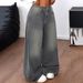 Women's Wide Leg Extra Long Jeans Distressed Washed Grey Casual Loose Trousers Floor Length Amazon E Commerce_ecoleips.com