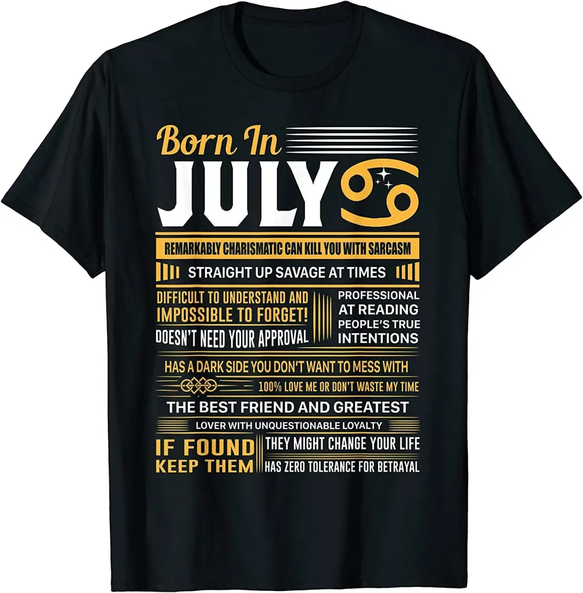 Women's T-Shirts NEW LIMITED Birthday Gift Born In July Cancer Zodiac T-Shirt - MADE IN USA_ecoleips.com