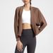 Women's Clothing Modal Shawl Top Sand Washed Air Layer Sports Slim Cardigan Yoga Suit Jacket_ecoleips.com