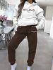 Women's Letter Print Hoodie Set, Long Sleeve Pullover Sweatshirt And Elastic Waist Pants_ecoleips.com