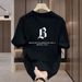 Women's Clothing Summer Couple Loose Printing Fashion Simple Comfortable Trendy Letter Short Sleeved T Shirt_ecoleips.com