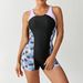 Women's High-Performance One-Piece Swimsuit Sexy Cutout Back Color Block Design Quick-Dry Polyester for Competitive Swimming And Beachwear_ecoleips.com