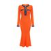 Women's Clothing Autumn And Winter New Style Knitted Dress Mid Length Long Sleeved Denim Stitching Bottom A Line Sweater Dress_ecoleips.com