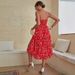Women's Clothing Summer Sexy Suspender Print Bottom Slit Dress_ecoleips.com