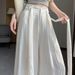 Suitable For All Seasons White Cotton Linen Wide-Leg For Women, Summer Thin High-Waist Loose Draped Straight-Leg Floor-Length Yamamoto Pants_ecoleips.com