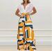 2025 Spring New Women's Fashion Casual Set With Elegant V-neck Printed Wide-leg Pants For Independent E-commerce 661_ecoleips.com