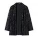 Glitter Blazer & Pants Set – Trendy Two-Piece Outfit For Spring (Black/Silver, S-XL)_ecoleips.com