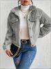 Women's Clothing Fleece Lined Jacket – Winter Plush Coat With Polo Collar, Thickened Warm Short Outerwear_ecoleips.com