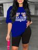 Summer Women's Casual Fashion Letter Graphic Print Loose T-shirt Shorts Two-piece Set Sportswear Suitable For Daily Wear-128_ecoleips.com