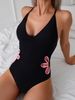 Women's Clothing Sexy High-Cut Bikini One-Piece Swimsuit – Adjustable Straps & Bare Back (S-XL, Black)_ecoleips.com