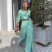 Women's Clothing Summer New Temperament Long Sleeved Tops Wide Leg Pants Fashionable Two Piece Suits For Women_ecoleips.com